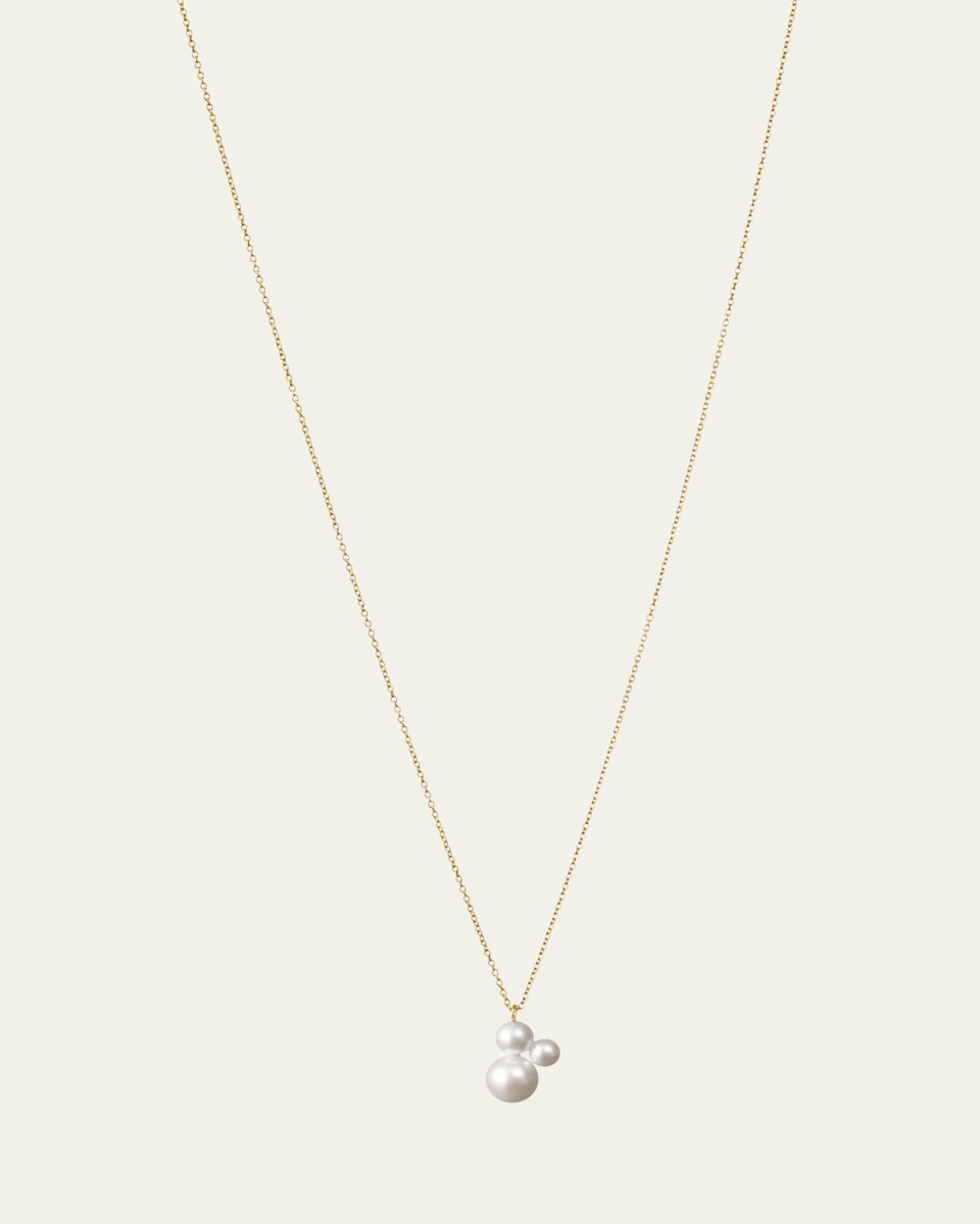 14K Yellow Gold Stellari Simple Freshwater Pearl Necklace, 17"L